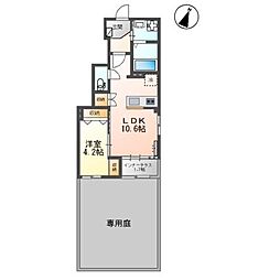 WISTARIA筑紫A 1LDKの間取図画像