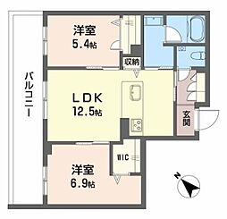シャーメゾン トレゾール 2LDKの間取図画像