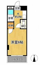 アテイン朱雀 1DKの間取図画像