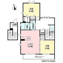 ラフォーン3 2LDKの間取図画像