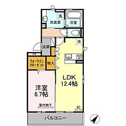 D-room千鳥 1LDKの間取図画像