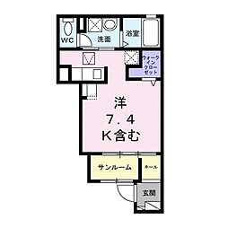 エルノア ワンルームの間取図画像