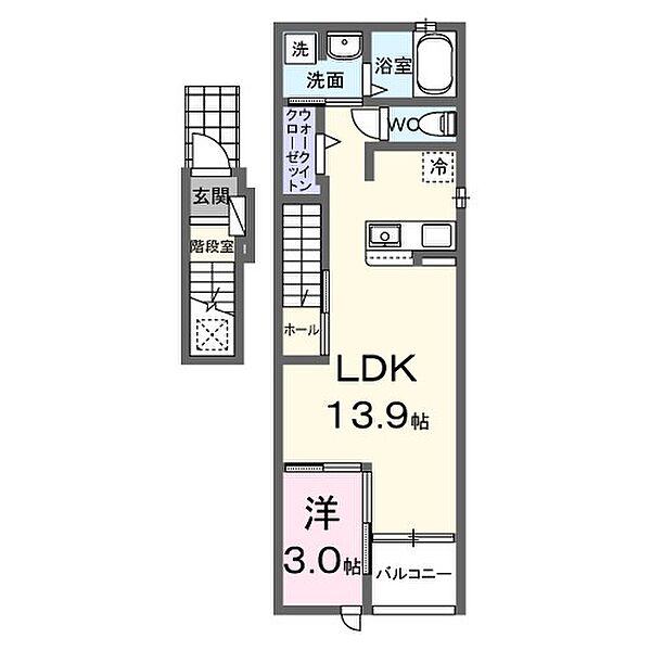 クレストアドバンステンパイII 201｜福岡県筑紫野市武蔵３丁目(賃貸アパート1LDK・2階・41.73㎡)の写真 その2