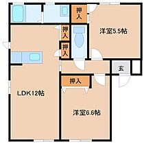 リベルテ筑紫野B棟 101 ｜ 福岡県筑紫野市岡田３丁目5-3（賃貸アパート2LDK・1階・54.81㎡） その2