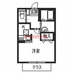 ヴァンベール山田 1Kの間取図画像