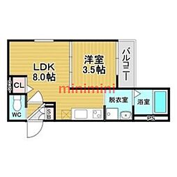 GRAND FORT 1LDKの間取図画像
