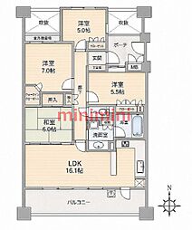 マスターズゲート吹田片山公園 4LDKの間取図画像