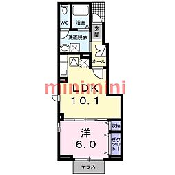ミニヨンサンコート 1LDKの間取図画像