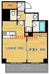フィアクレー茨木元町 1LDKの間取図画像