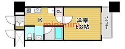 エスト茨木 1Kの間取図画像