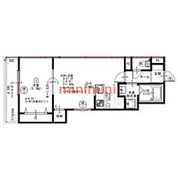 Grand Aube岸部 1LDKの間取図画像