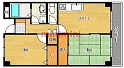 アメニティ駅前 2DKの間取図画像