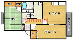 カサグランデ壱番館 2LDKの間取図画像