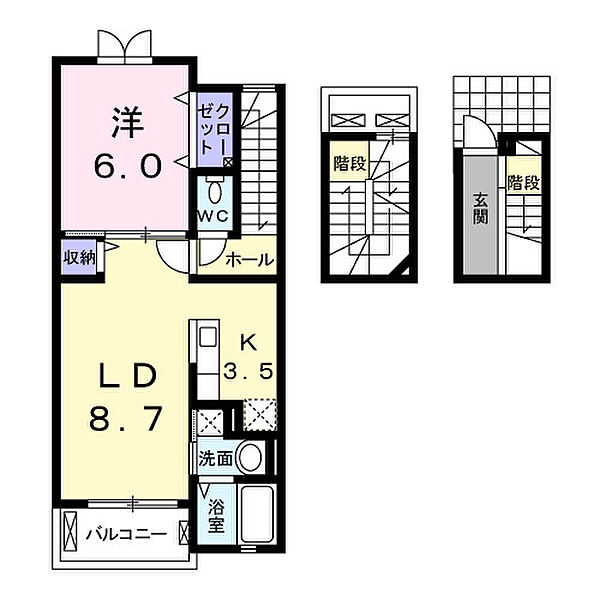 メイ・ピース 304｜宮崎県都城市宮丸町(賃貸アパート1LDK・3階・52.99㎡)の写真 その2