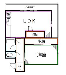 西武国分寺線 恋ヶ窪駅 徒歩9分の賃貸マンション 1階1LDKの間取り