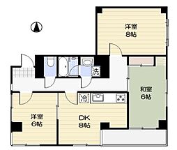 国分寺シティハイツ 1階3DKの間取り