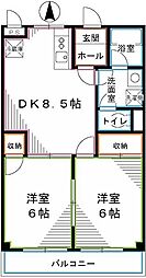 ライムかいぬま 5階2DKの間取り