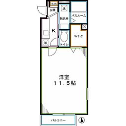 プルミエル 1Kの間取図画像