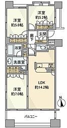 クリオ武蔵小金井駅前壱番館 3LDKの間取図画像