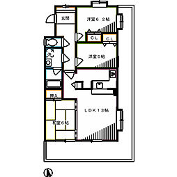 AdomiS桜堤 3LDKの間取図画像
