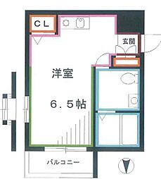 ファーストヒルズ武蔵小金井B-RIDGE ワンルームの間取図画像