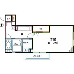 セントバーバラ国立 1Kの間取図画像