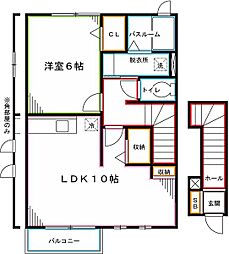 パティオ・T 1LDKの間取図画像