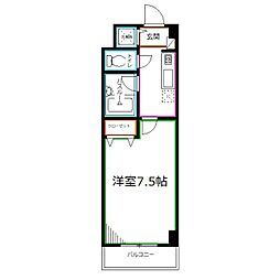 第五千代鶴ビル 1Kの間取図画像