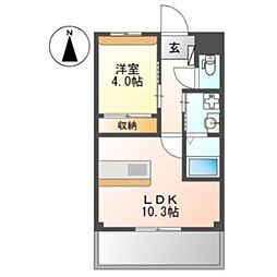 クレール 1LDKの間取図画像