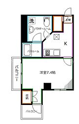 ドメイン国分寺 1Kの間取図画像
