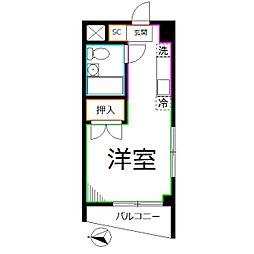第5荒田ビル 1Kの間取図画像