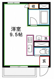 アメニティコウヤマ第15ガーデン ワンルームの間取図画像