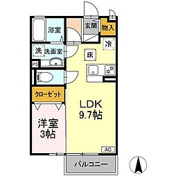 サンクレア1 1LDKの間取図画像