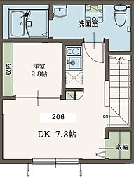 Agrande Nishi-Kokubunji(エイグラン西 1DKの間取図画像