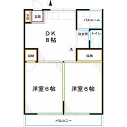 コーポM 2DKの間取図画像