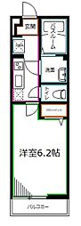 リブリ・学園東町 1Kの間取図画像