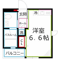 Ys'ハウス ワンルームの間取図画像