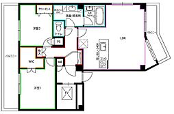 ヴェローナ国分寺 2LDKの間取図画像