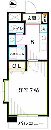 島田マインドタワー 1Kの間取図画像