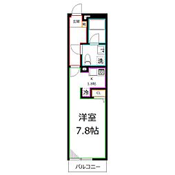 リブリーM&I 1Kの間取図画像