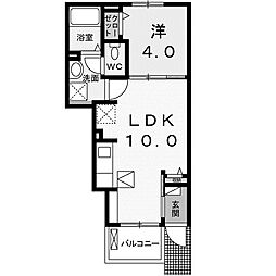 ウィステリア美園A 1LDKの間取図画像