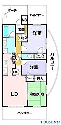 マノー取手ヒルズ 3LDKの間取図画像