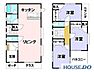 間取り：玄関ポーチから物入、水回りをまとめた使いやすい間取りです。