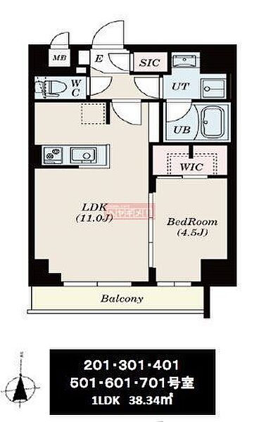 S-RESIDENCE錦糸町South 301｜東京都江東区毛利２丁目(賃貸マンション1LDK・3階・38.34㎡)の写真 その2