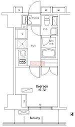 パークアクシス押上 8階1Kの間取り