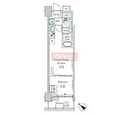 パークアクシス押上レジデンス 3階1LDKの間取り