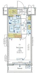 コンシェリア東京アクアヴェール 6階1Kの間取り