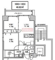 S-RESIDENCE押上Clair 2LDKの間取図画像