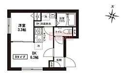 レピュア菊川駅前レジデンス 1DKの間取図画像