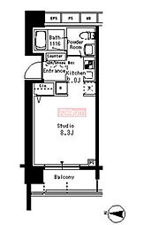 パークアクシス亀戸 1Kの間取図画像